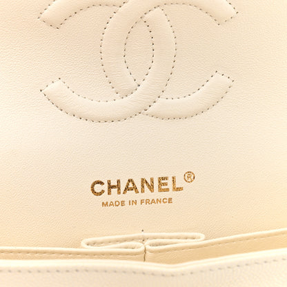Chanel Caviar Quilted Medium Double Flap White 6 of 14