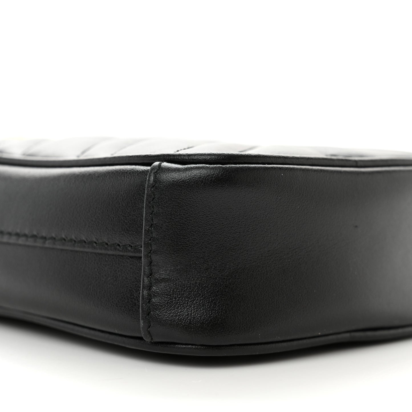 Calfskin Matelasse Mini GG Marmont Crossbody Bag Black