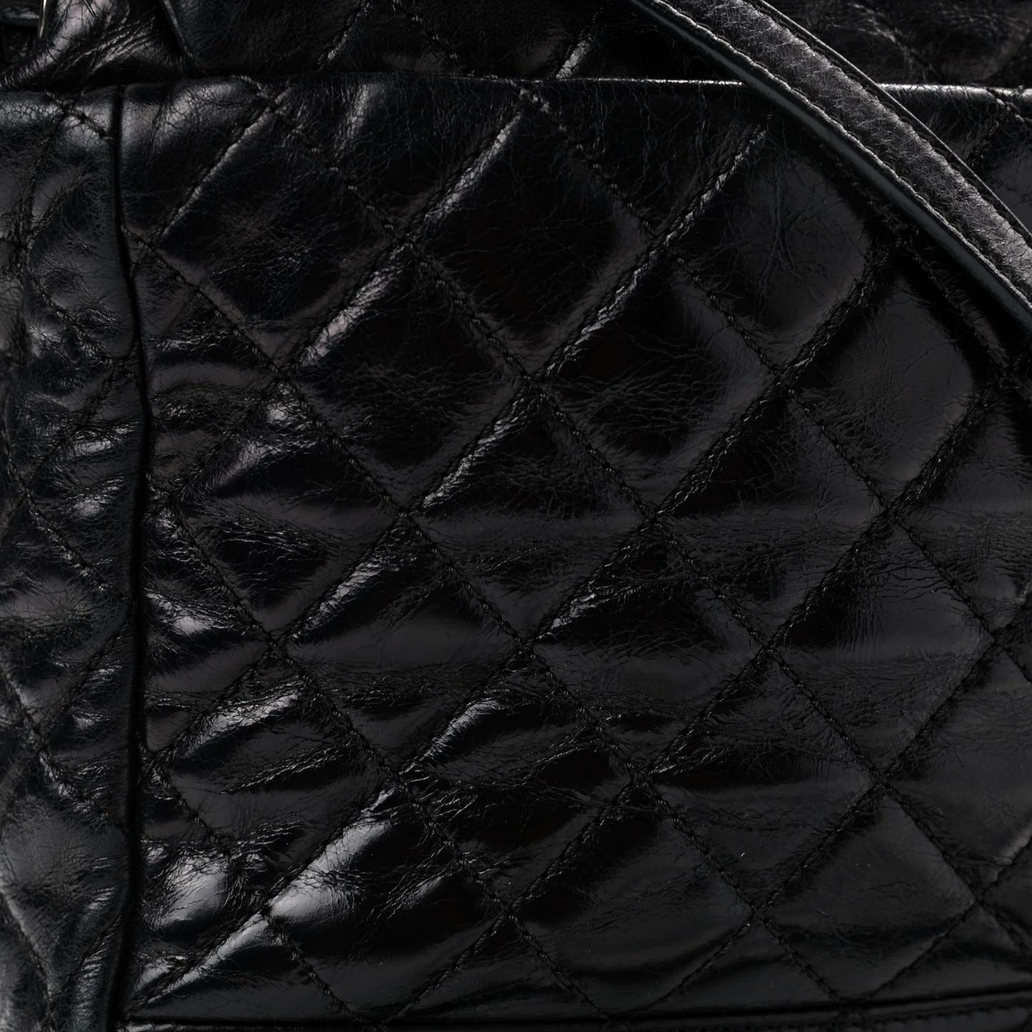 Glazed Calfskin Quilted Small Salzburg Mountain Backpack Black