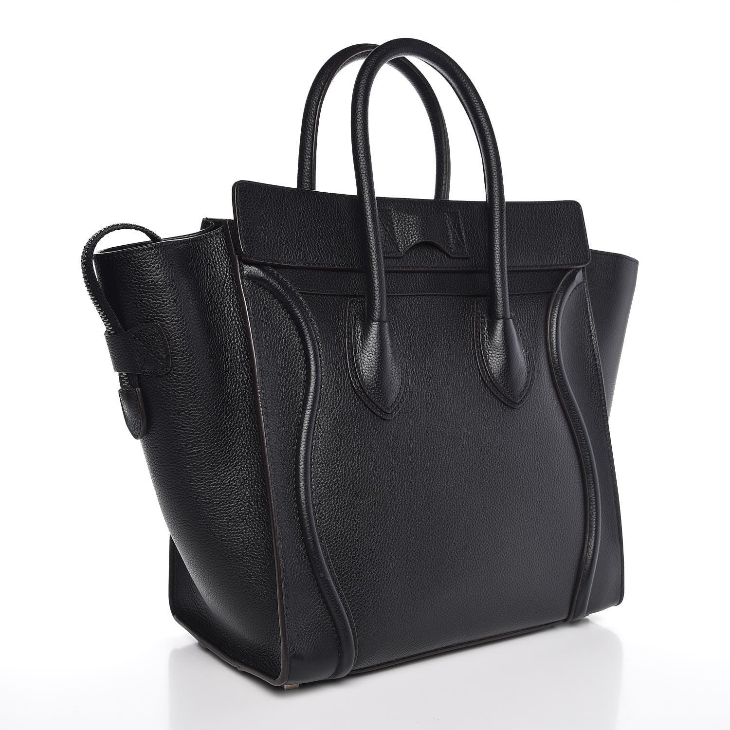 Celine Drummed Calfskin Mini Luggage Black 3 of 7
