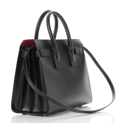 Saint Laurent Calfskin Small Sac De Jour Black Fuchsia 4 of 8