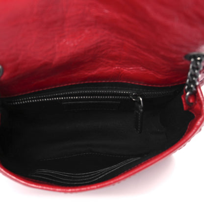 Saint Laurent Crinkled Calfskin Matelasse Monogram Niki Chain Wallet Rouge Eros 5 of 10