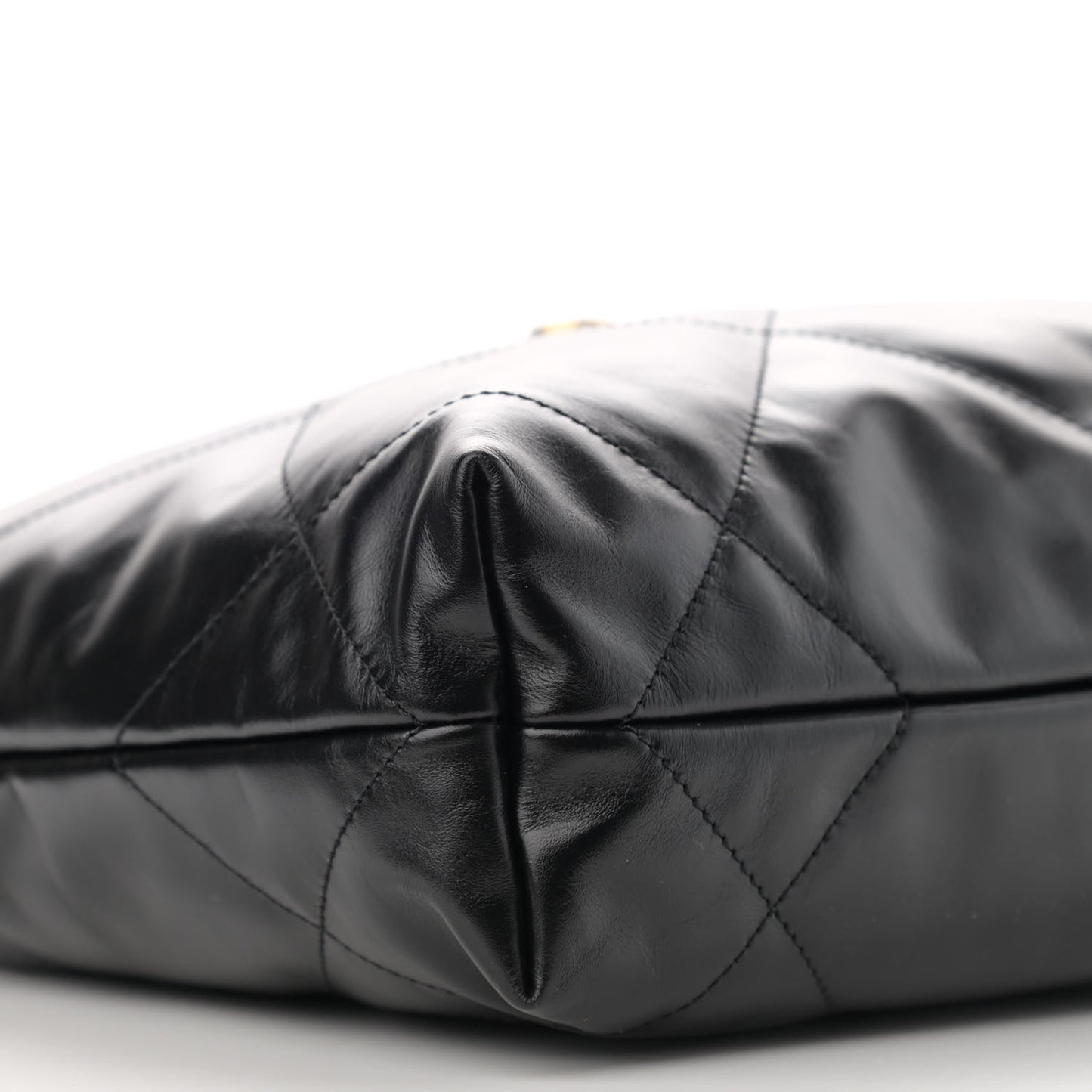 Shiny Calfskin Quilted Small Chanel 22 Black
