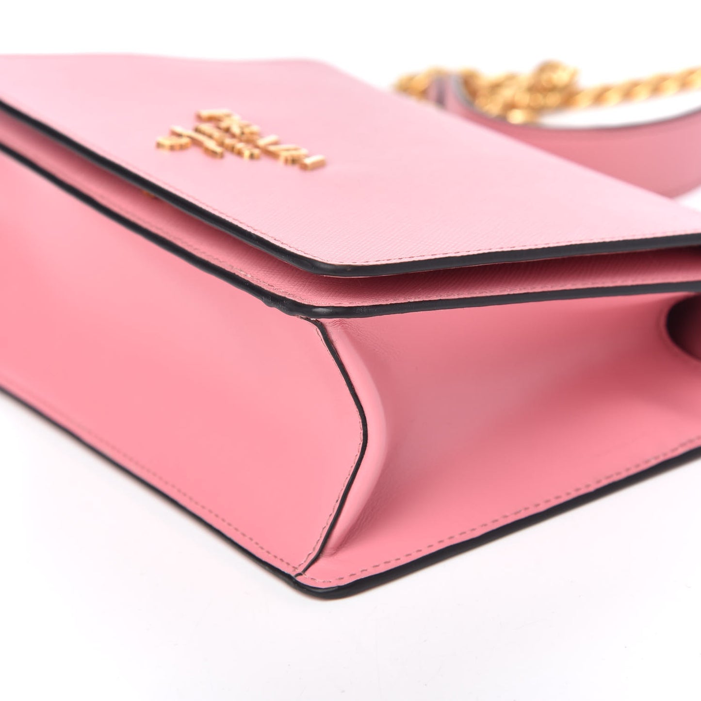 Saffiano Soft Calfskin Chain Crossbody Bag Petalo