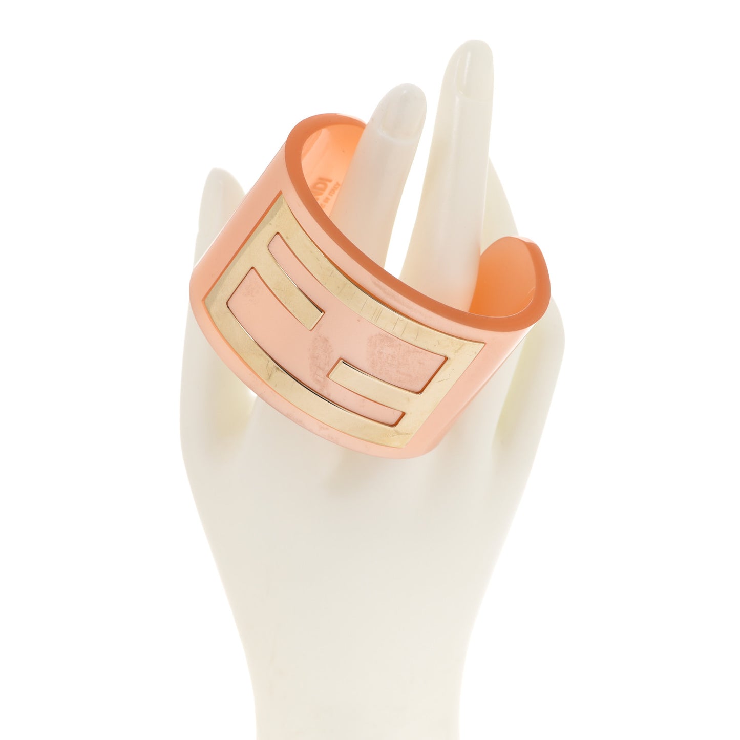 Resin FF Logo Cuff Bracelet Pink