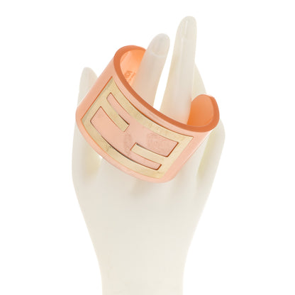 Fendi Resin FF Logo Cuff Bracelet Pink 2 of 5