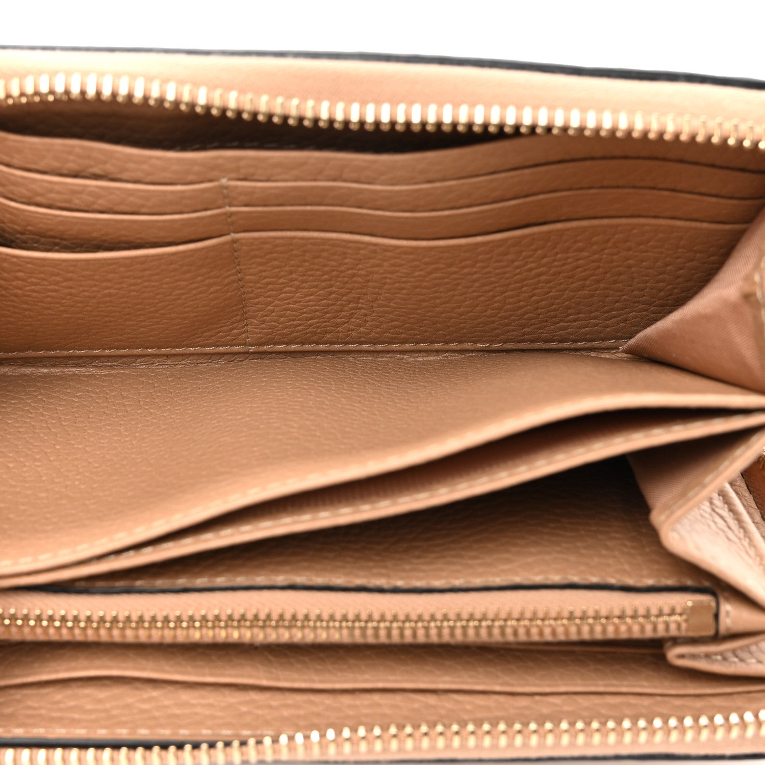 Valentino Garavani Pebbled Calfskin Rockstud Zip Around Wallet Cammello 5 of 9