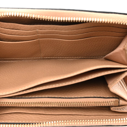 Valentino Garavani Pebbled Calfskin Rockstud Zip Around Wallet Cammello 5 of 9