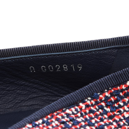 Chanel Tweed Lambskin Cap Toe Ballerina Flats 40 Navy Red 8 of 8