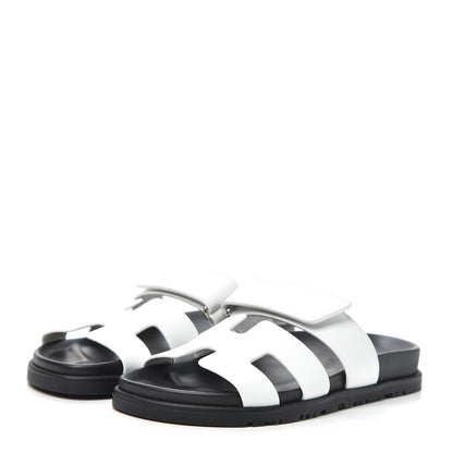 Hermes Calfskin Womens Chypre Sandals 36 White 3 of 7