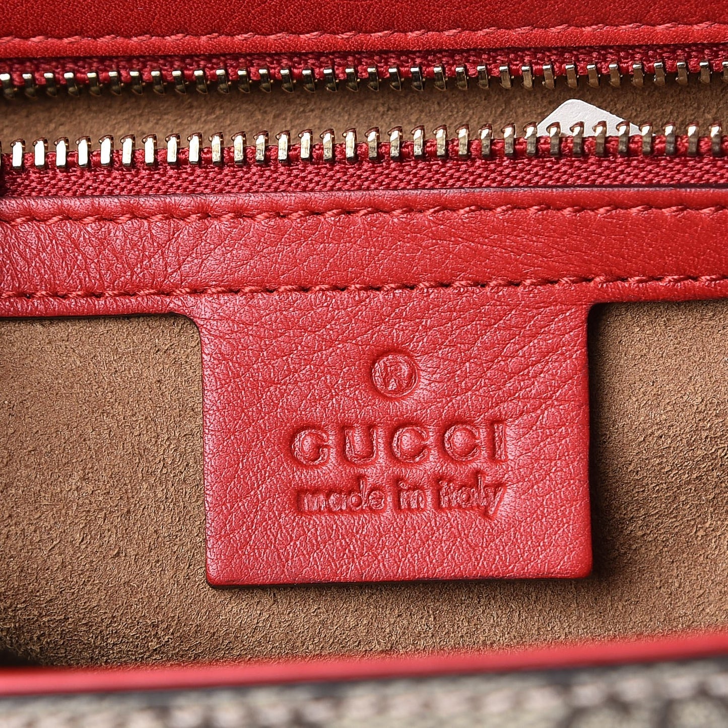 GG Supreme Monogram Calfskin Medium Padlock Shoulder Bag Beige Hibiscus Red New Rosette