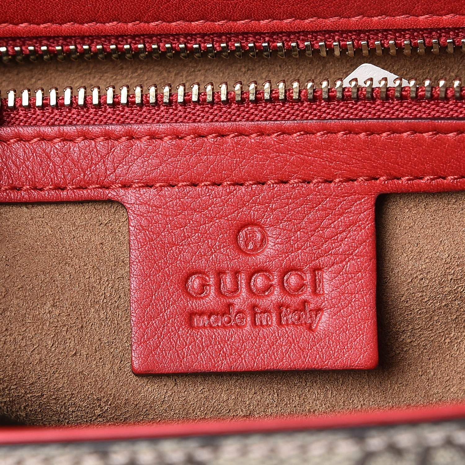 Gucci GG Supreme Monogram Calfskin Medium Padlock Shoulder Bag Beige Hibiscus Red New Rosette 7 of 8