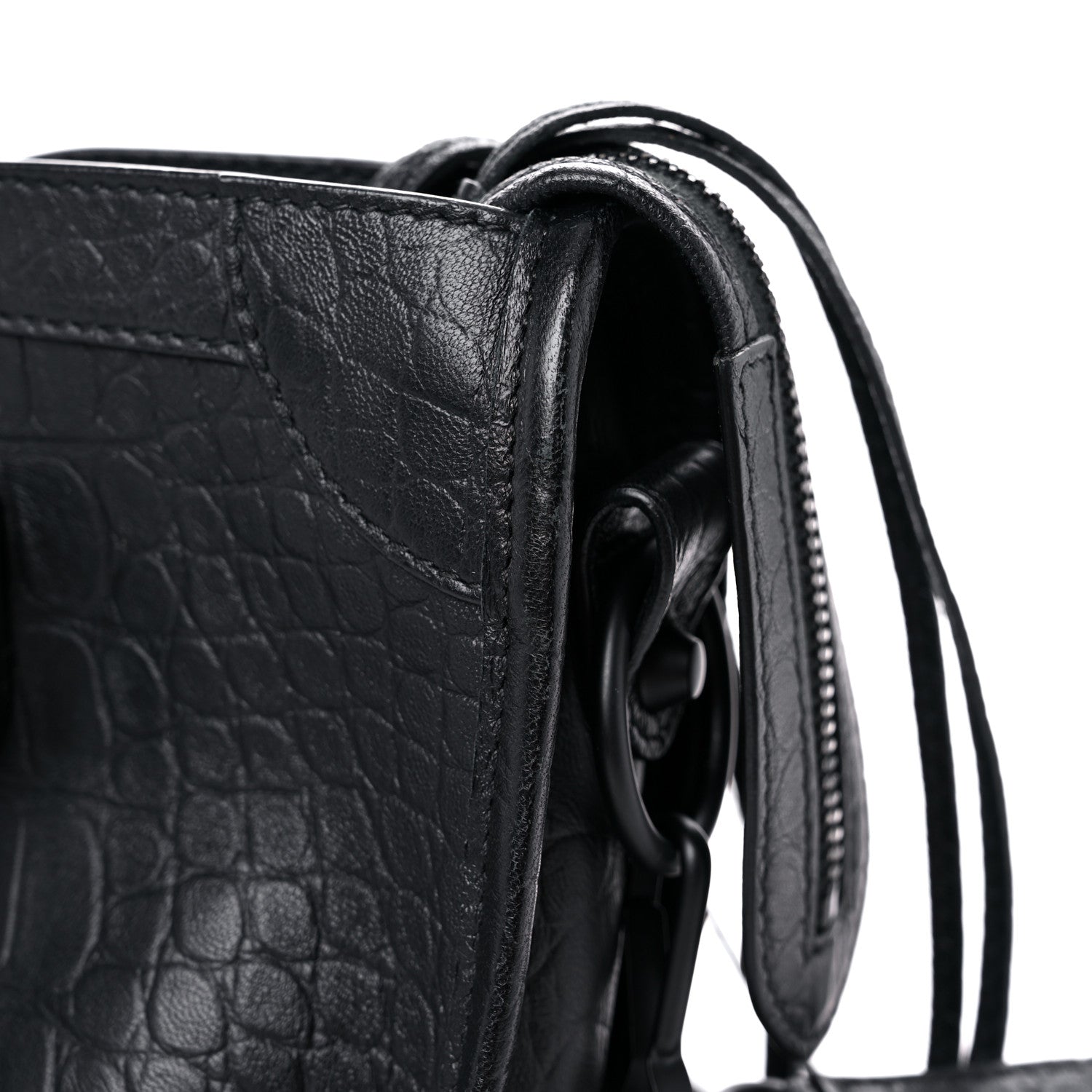 Balenciaga Matte Supple Lambskin Crocodile Embossed Classic Black Hardware S City Black 13 of 14