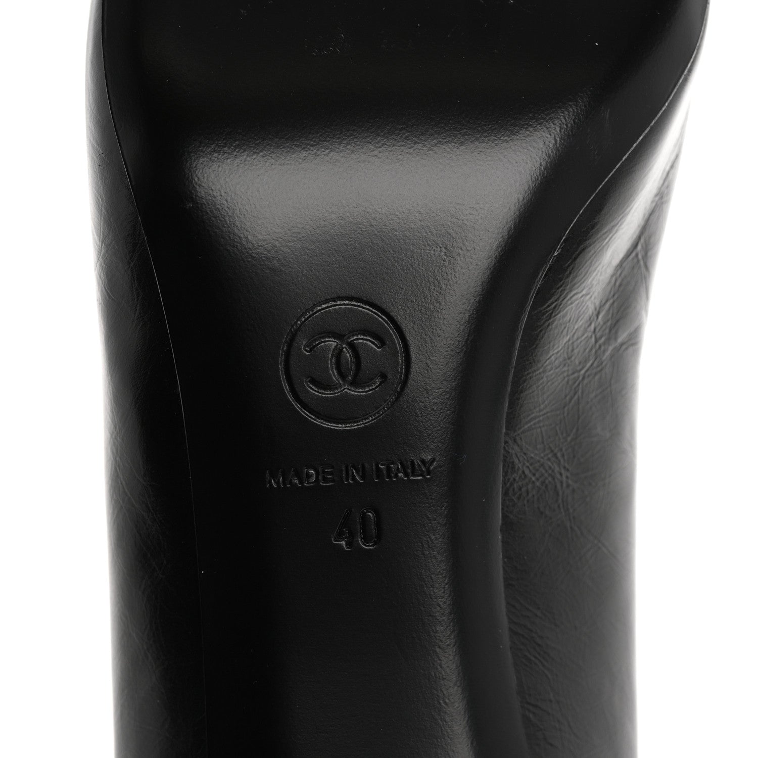 Chanel Calfskin Patent Cap Toe CC Pumps 40 Black White 8 of 10