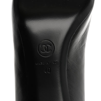 Chanel Calfskin Patent Cap Toe CC Pumps 40 Black White 8 of 10