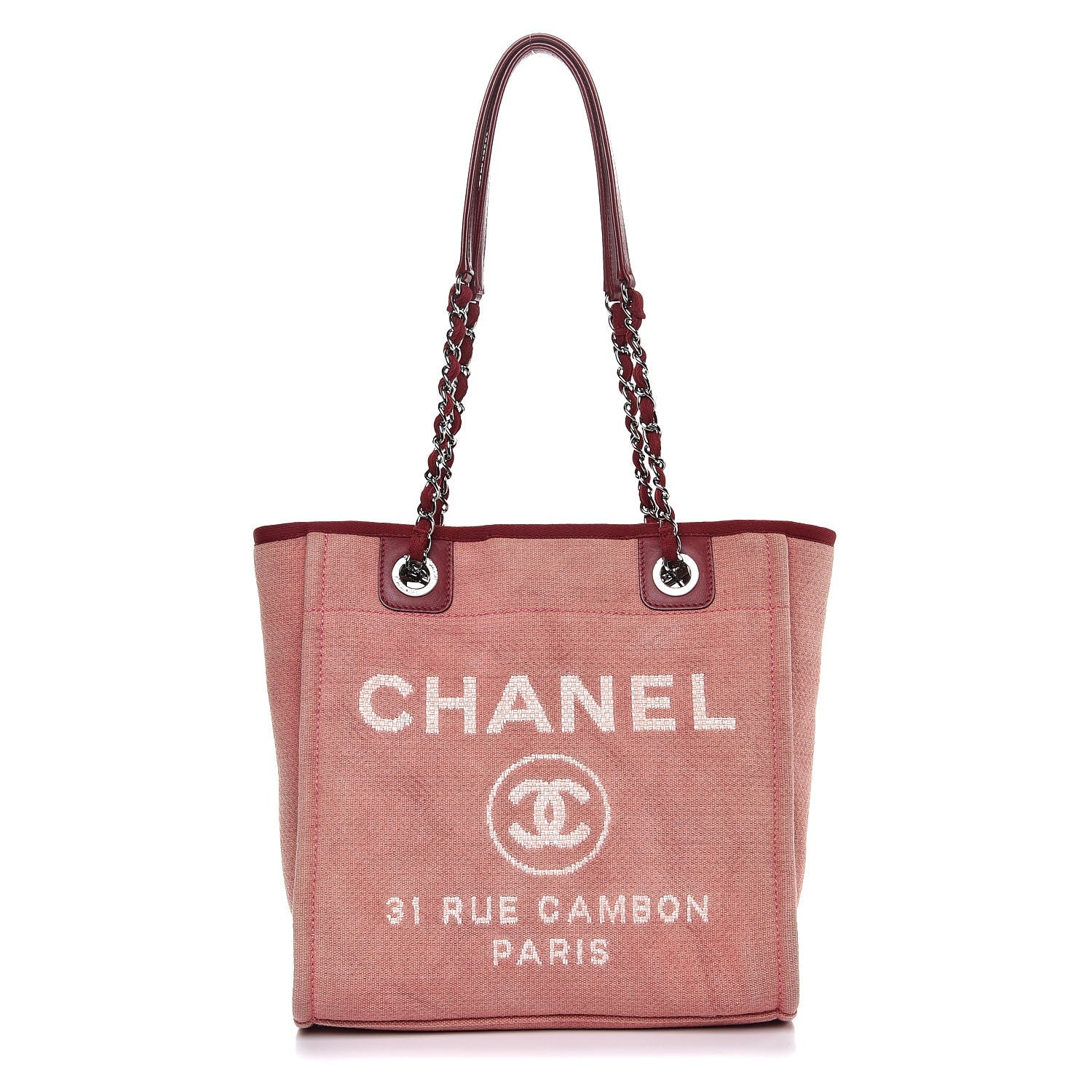 Chanel Canvas Mini Deauville Tote Red 1 of 7
