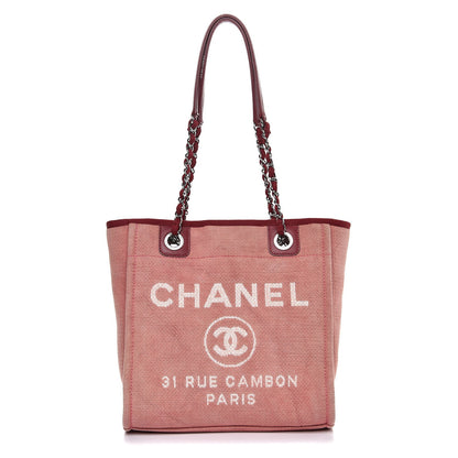 Chanel Canvas Mini Deauville Tote Red 1 of 7