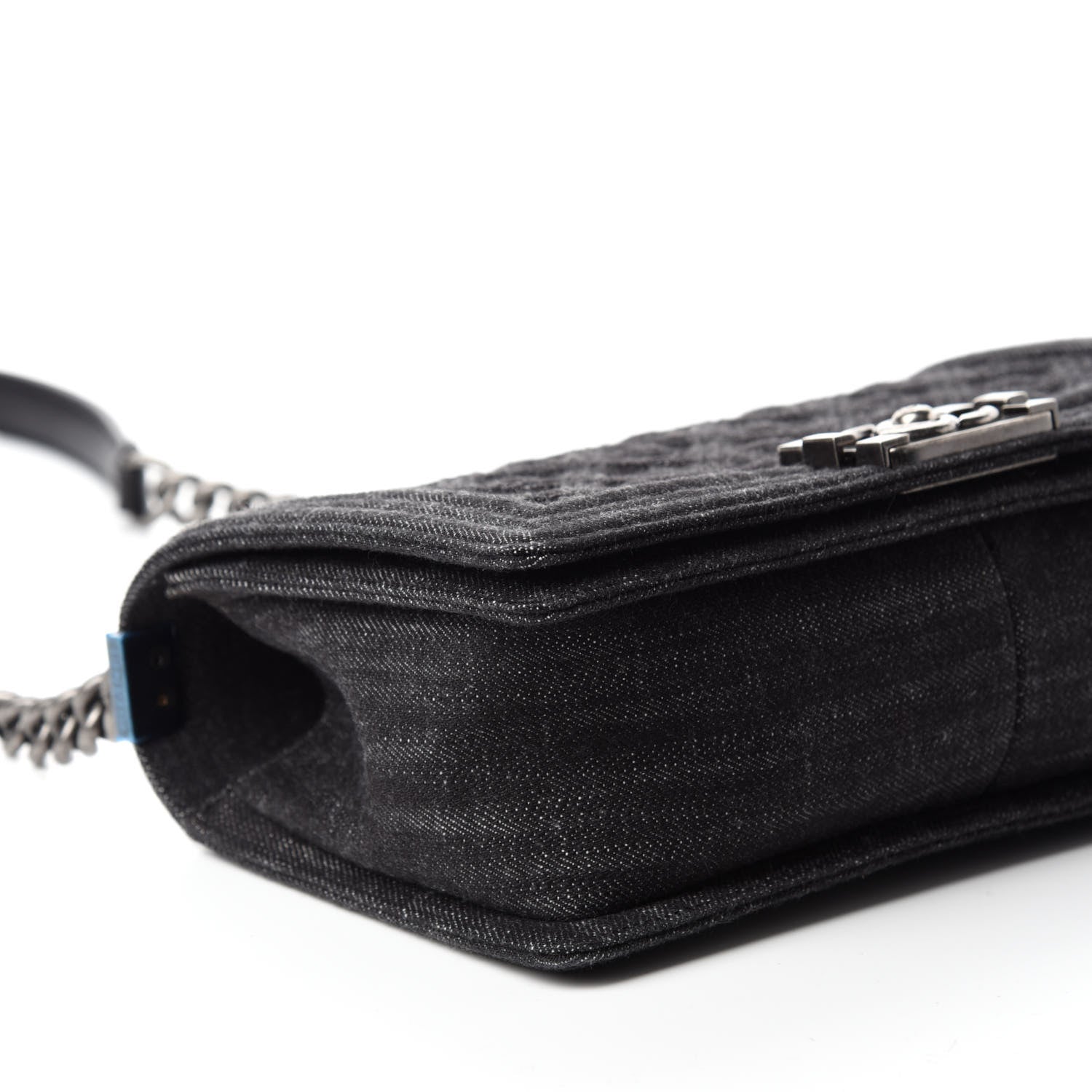 Chanel Denim Quilted Medium Boy Flap Black 6 of 11