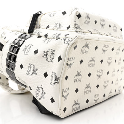 MCM Visetos Medium Side Studs Stark Backpack White 9 of 18