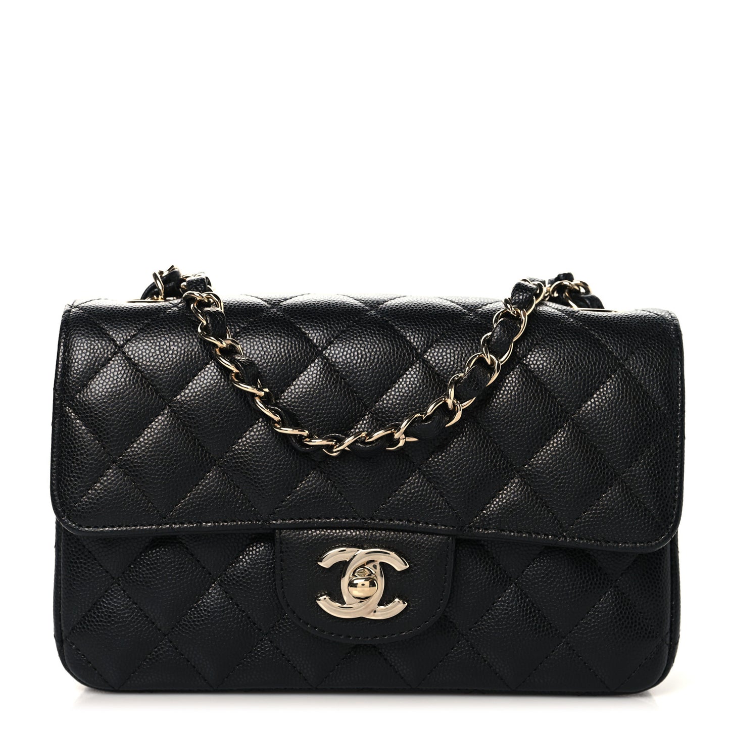 Caviar Quilted Mini Rectangular Flap Black