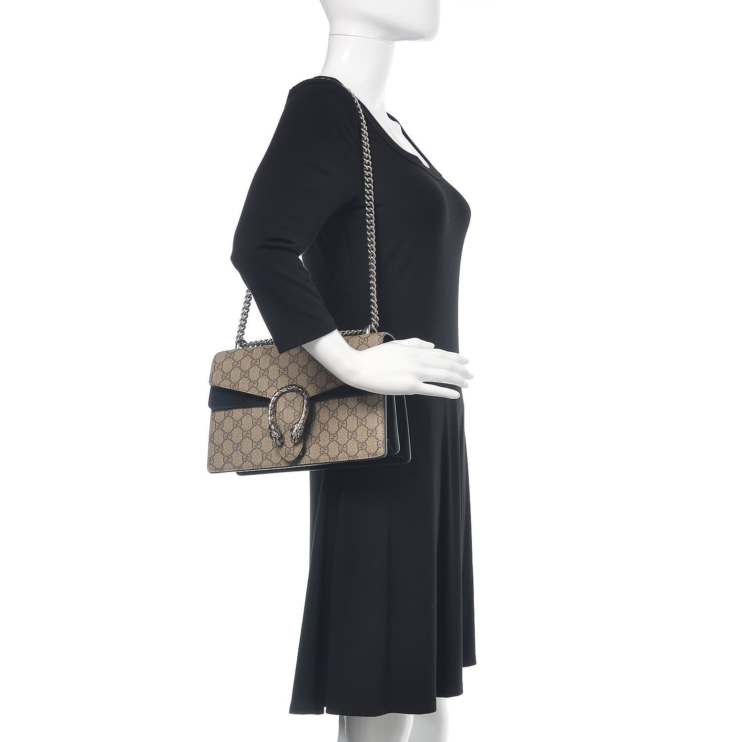 Gucci GG Supreme Monogram Small Dionysus Shoulder Bag Black 2 of 13
