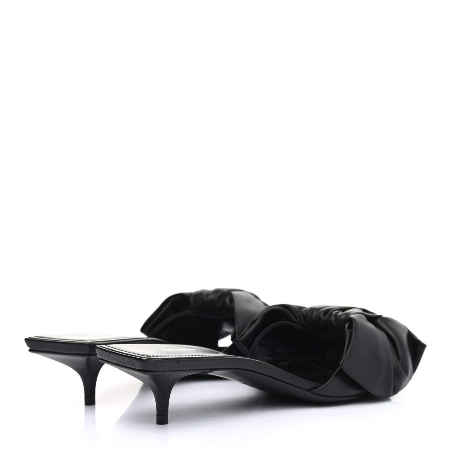 Balenciaga Soft Nappa Square Knife Bow Mule Sandals 37.5 Black 4 of 8