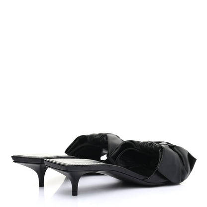 Balenciaga Soft Nappa Square Knife Bow Mule Sandals 37.5 Black 4 of 8