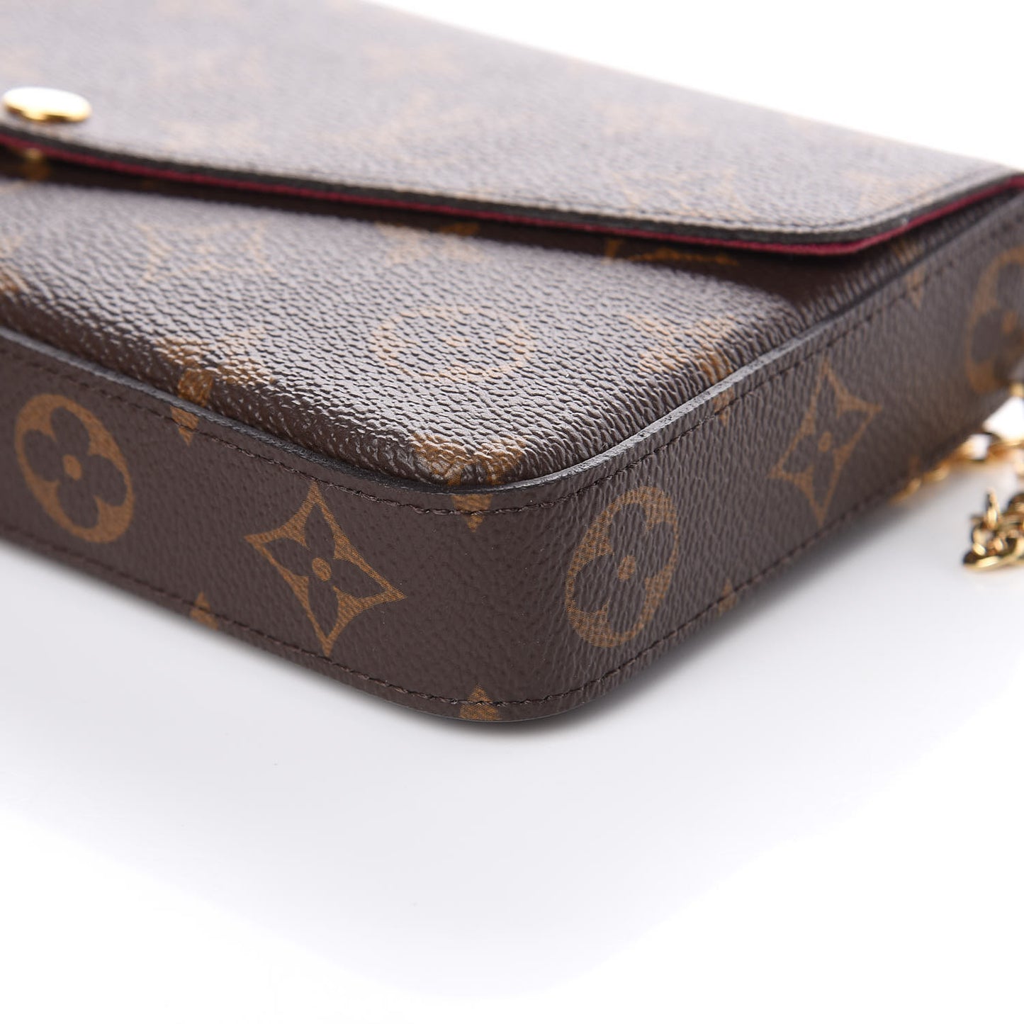 Monogram Pochette Felicie Chain Wallet Fuchsia