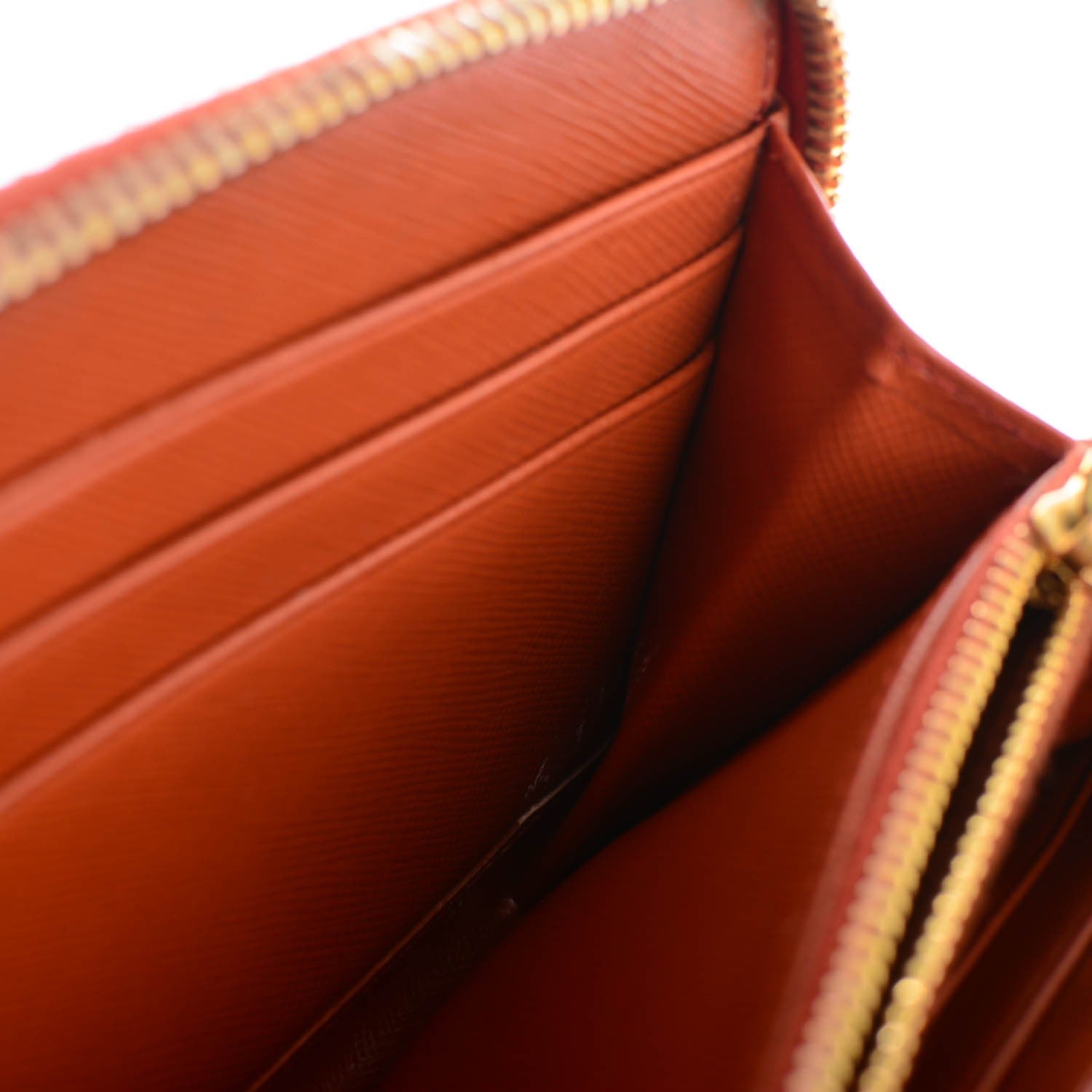 Prada Saffiano Metal Zip Around Wallet Rame 8 of 8