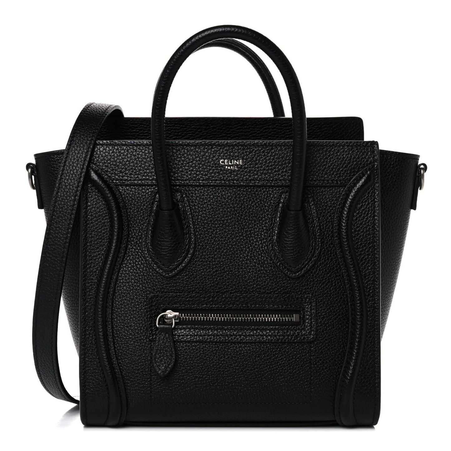 Drummed Calfskin Nano Luggage Black