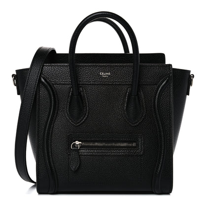 Celine Drummed Calfskin Nano Luggage Black 1 of 14