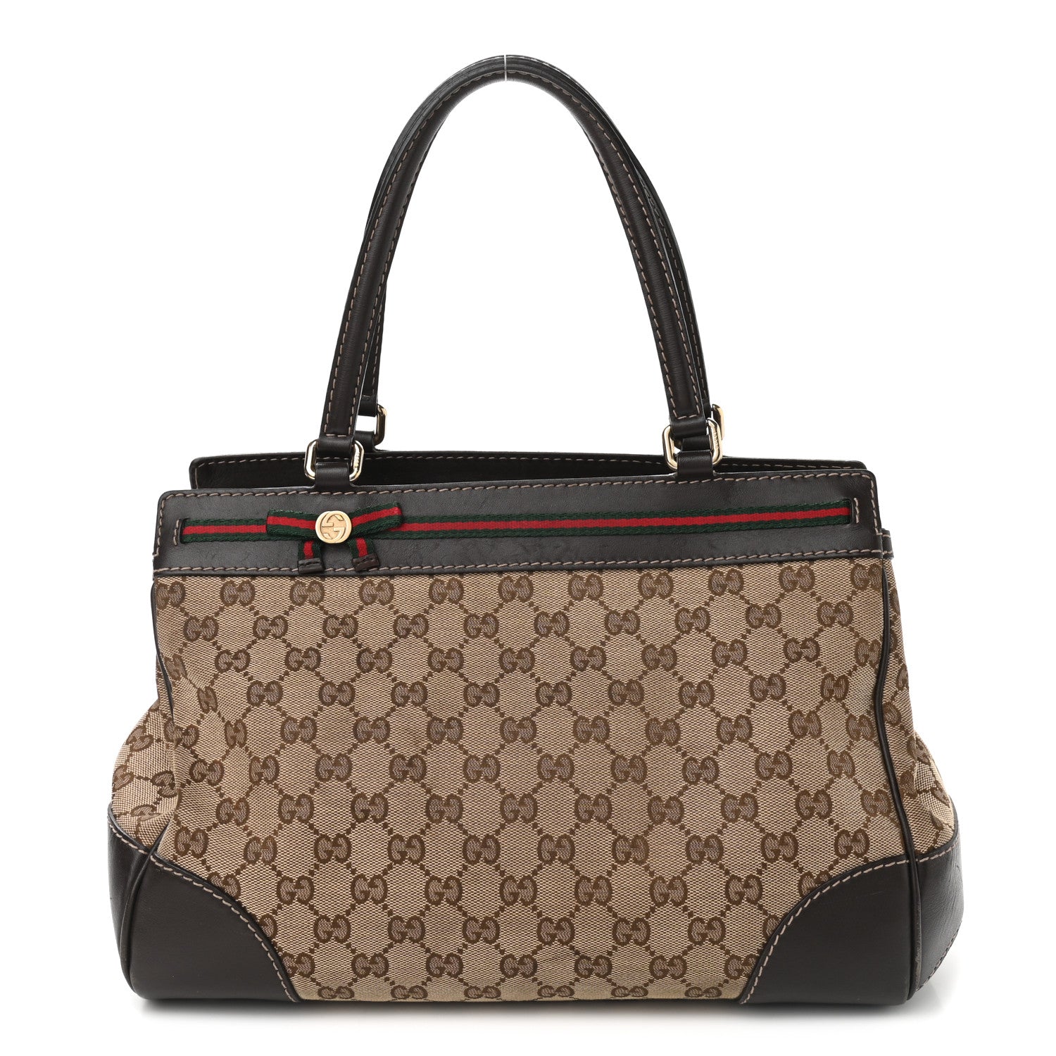 Gucci Monogram Web Medium Mayfair Tote Dark Brown 1 of 9