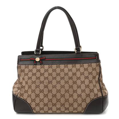Gucci Monogram Web Medium Mayfair Tote Dark Brown 1 of 9