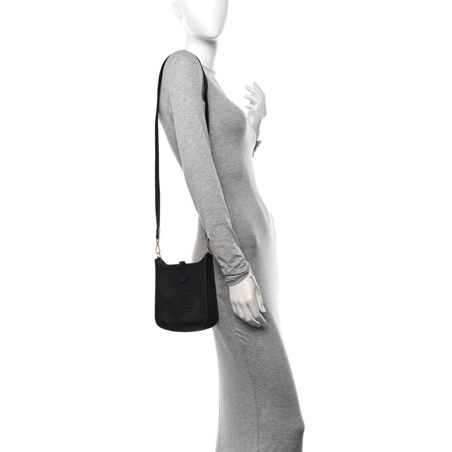 Hermes Taurillon Clemence Evelyne TPM Black 2 of 11