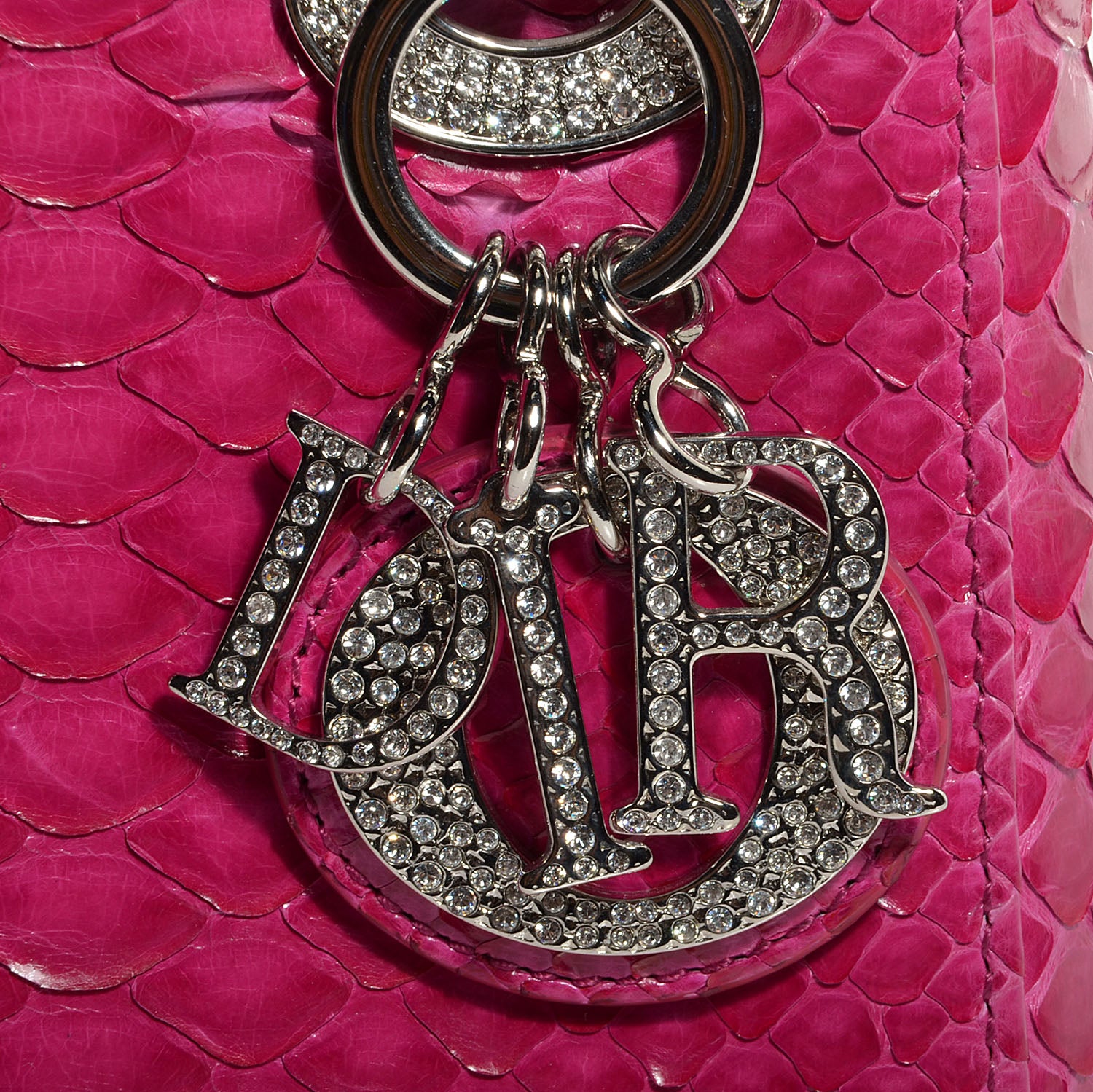 Christian Dior Python Crystal Mini Lady Dior Pink 9 of 9