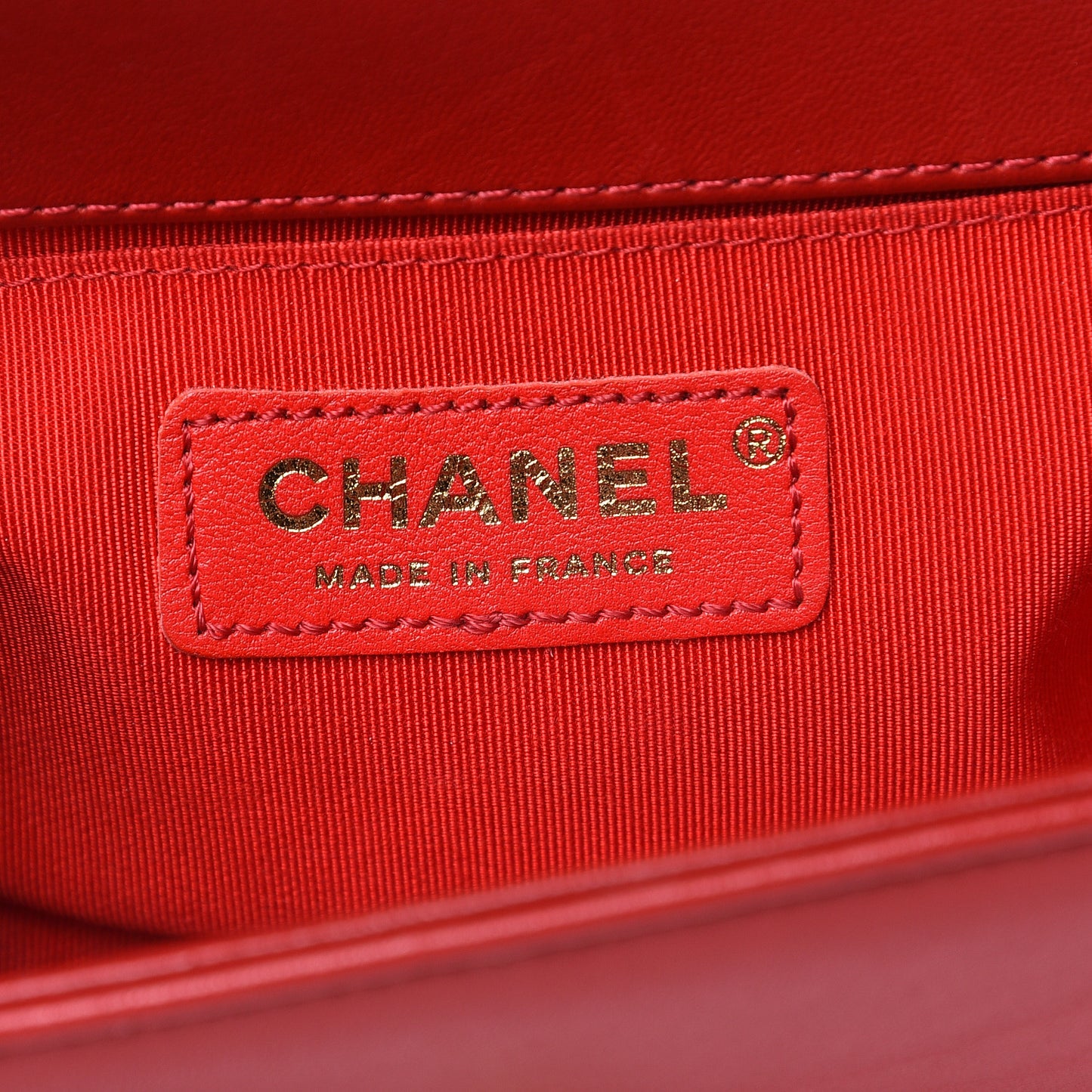 Lambskin Quilted Small Boy Flap Red