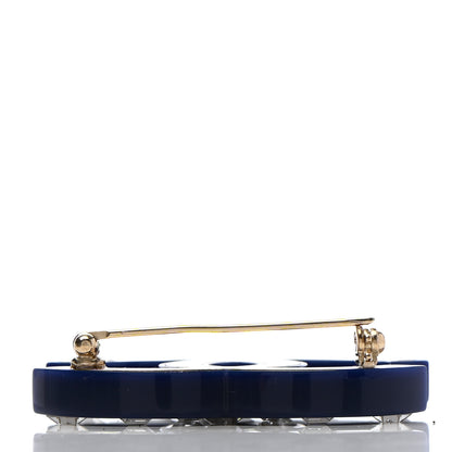 Chanel Resin Crystal La Pausa CC Brooch Blue 4 of 5