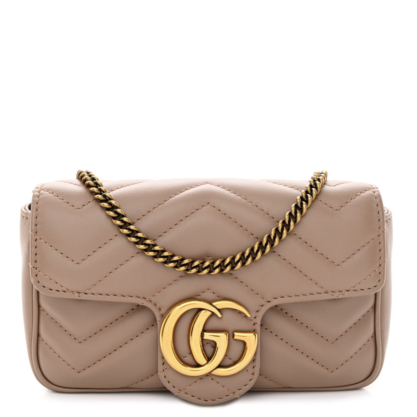 Calfskin Matelasse Super Mini GG Marmont Shoulder Bag Porcelain Rose