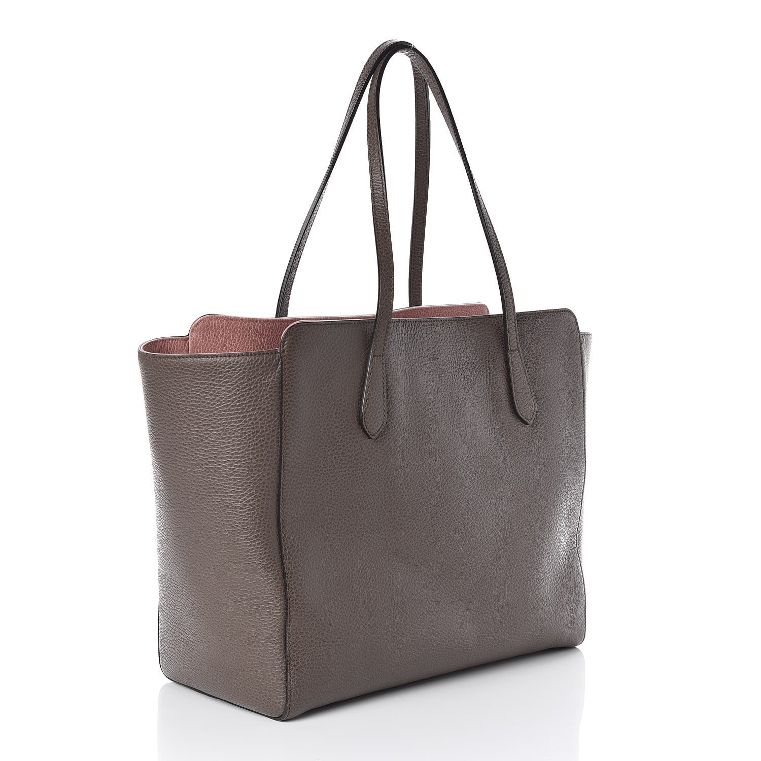 Gucci Dollar Calfskin Medium Swing Tote Grey Field Soft Pink 3 of 9