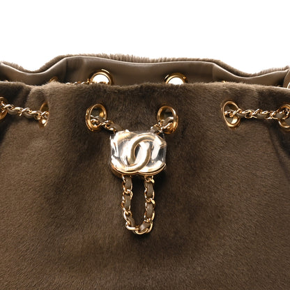 Chanel Pony Hair Mini Chanel 25 Handbag Dark Khaki 8 of 11