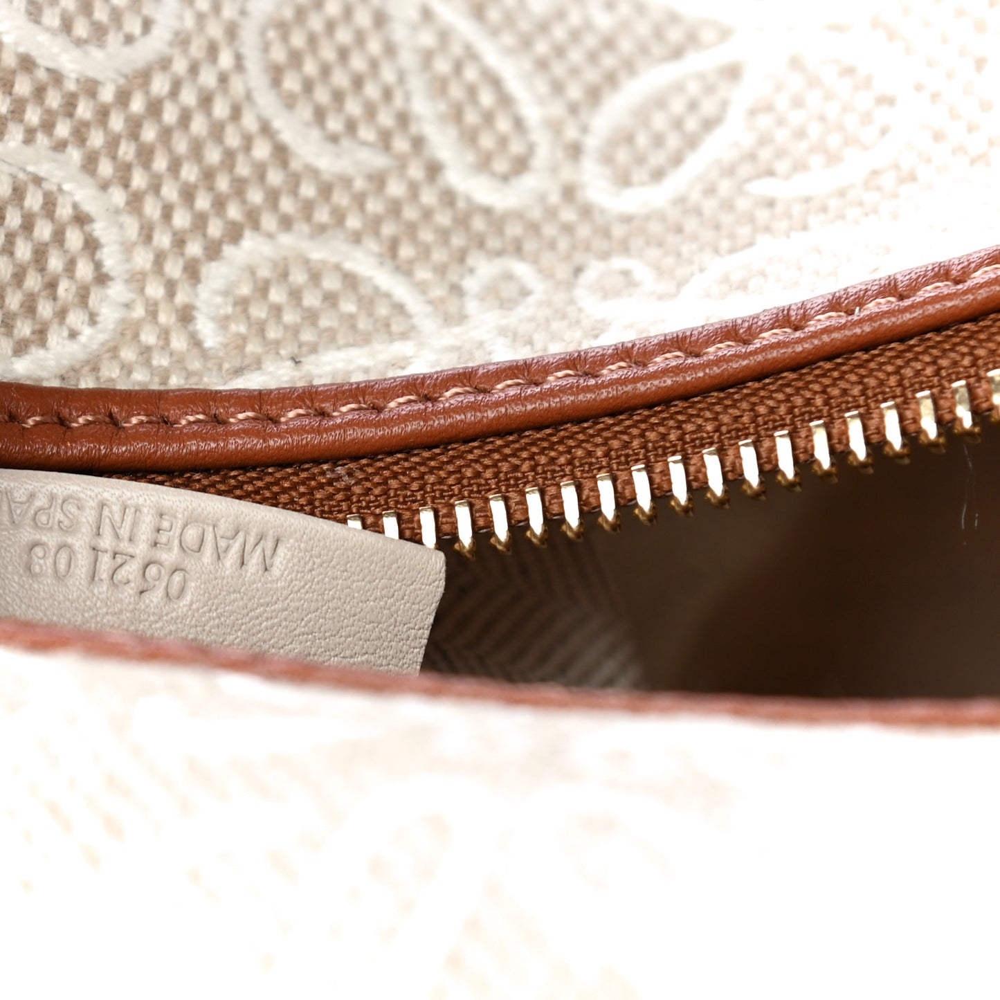 Jacquard Anagram Calfskin Small Cubi Bag Ecru Tan