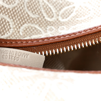 Loewe Jacquard Anagram Calfskin Small Cubi Bag Ecru Tan 6 of 10