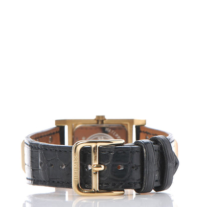 Hermes Stainless Steel Alligator 23mm Medor Quartz Watch Noir 4 of 12