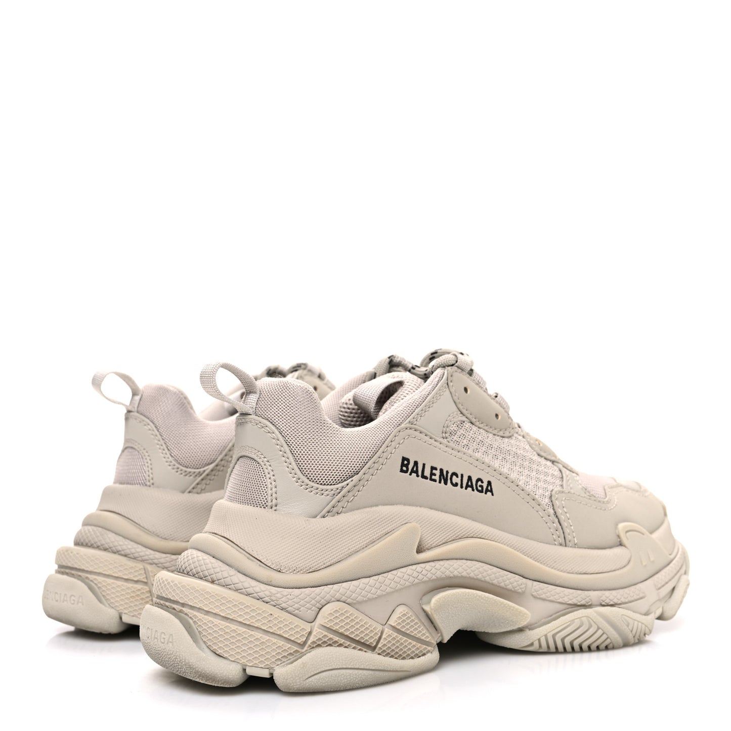 Fabric Mesh Womens Triple S Sneakers 37 Beige