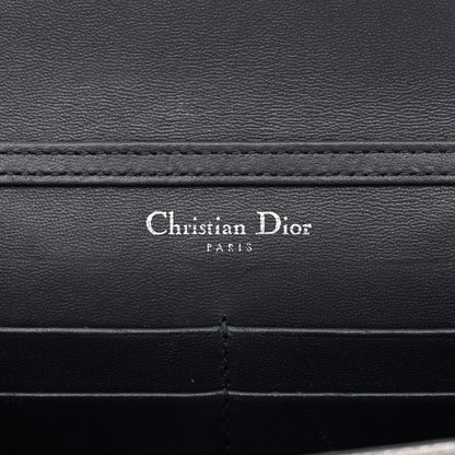 Christian Dior Metallic Brushed Calfskin Diorama Wallet on Chain Pouch Gunmetal 6 of 11