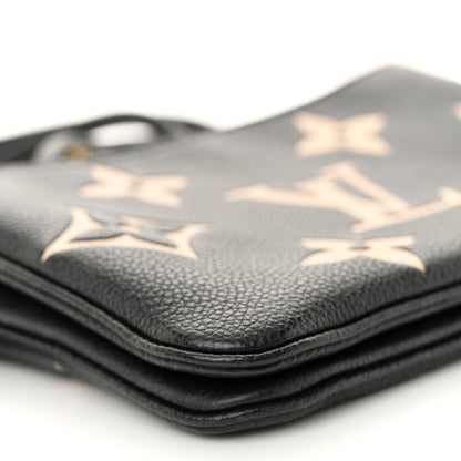 Louis Vuitton Empreinte Monogram Giant Double Zip Pochette Black Cream 9 of 12
