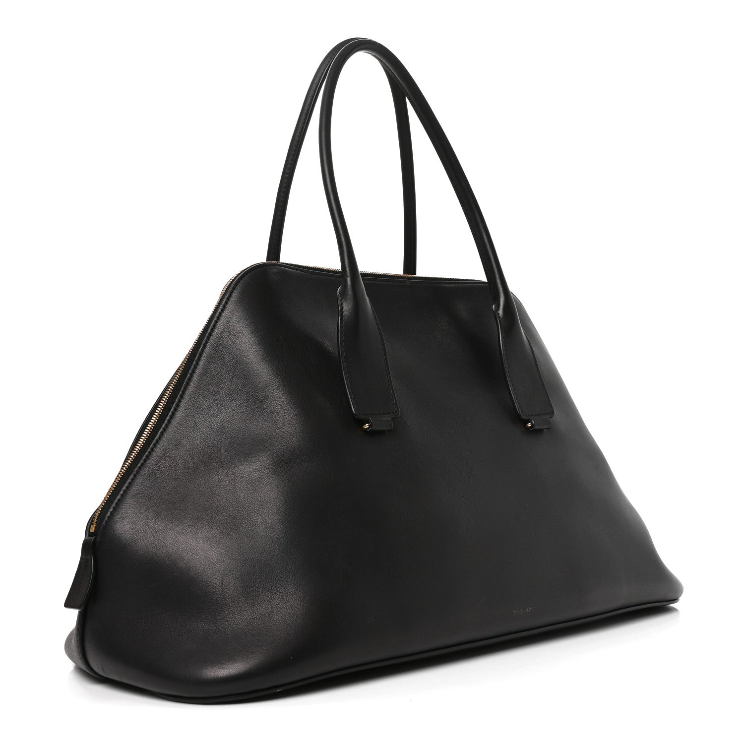 The Row Polished Saddle Calfskin Large Devon Bag Black 3 of 9