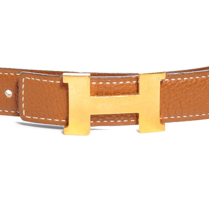 Hermes Box Togo Reversible Constance 24mm H Belt Noir Gold 85 3 of 6