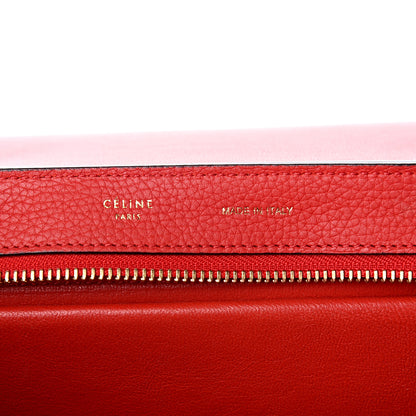 Celine Drummed Calfskin Suede Small Trapeze Coquelicot 5 of 9
