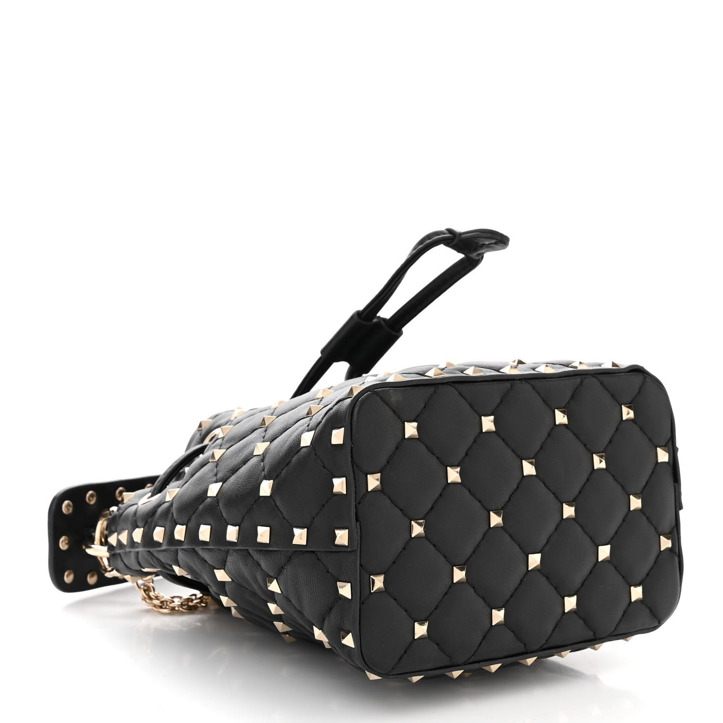 Nappa Mini Rockstud Spike Bucket Bag Black